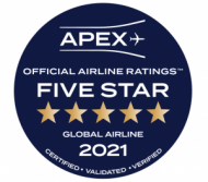 “Diamond” rating from Airline Passenger Experience Association (APEX)