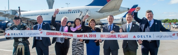 EDI BOS Inaugural Flight My 24, 2019