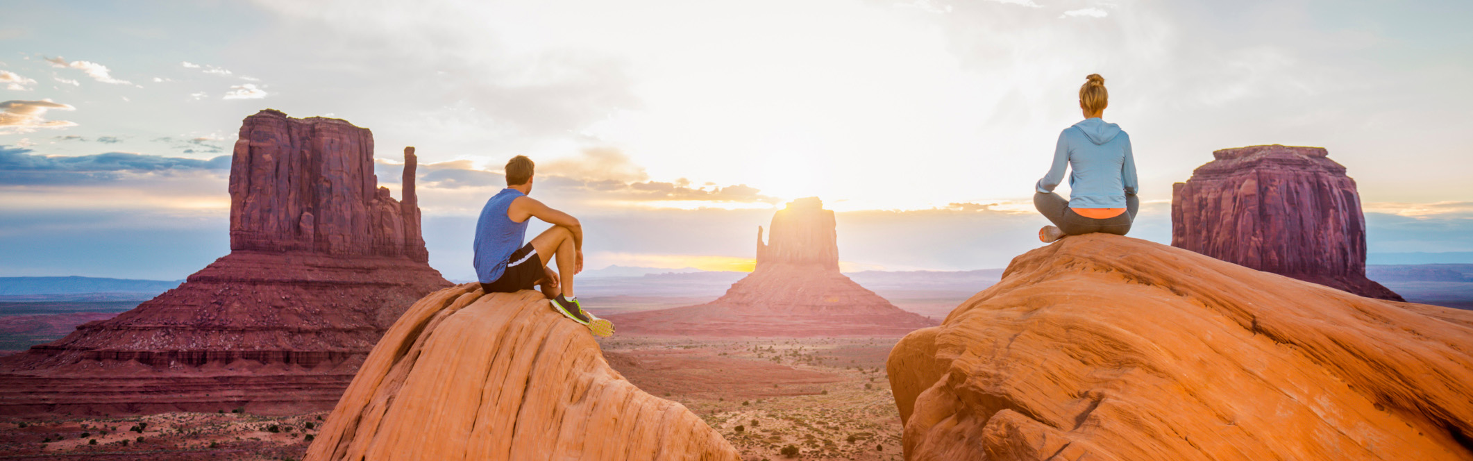 Couple admiring Monument Valley, Utah. Couple admiring Monument Valley, Utah.