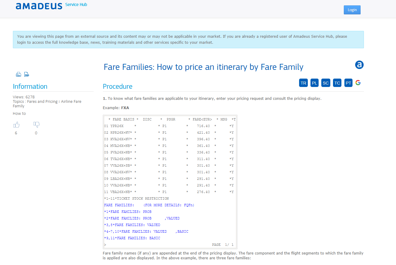 Amadeus Family Fares Visual