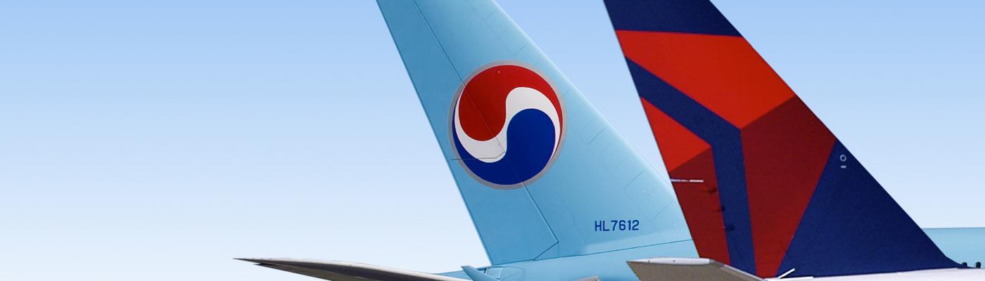 Staarten van Delta en Korean Air