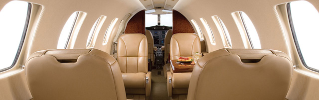 interieur van een privéjet