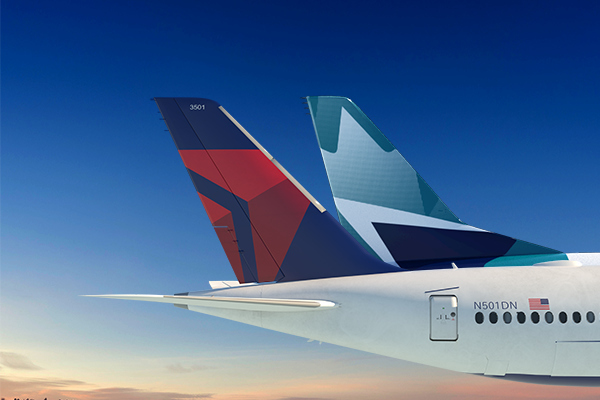 Delta and WestJet Tails