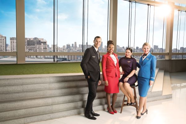 group of flight attendants from various airlines